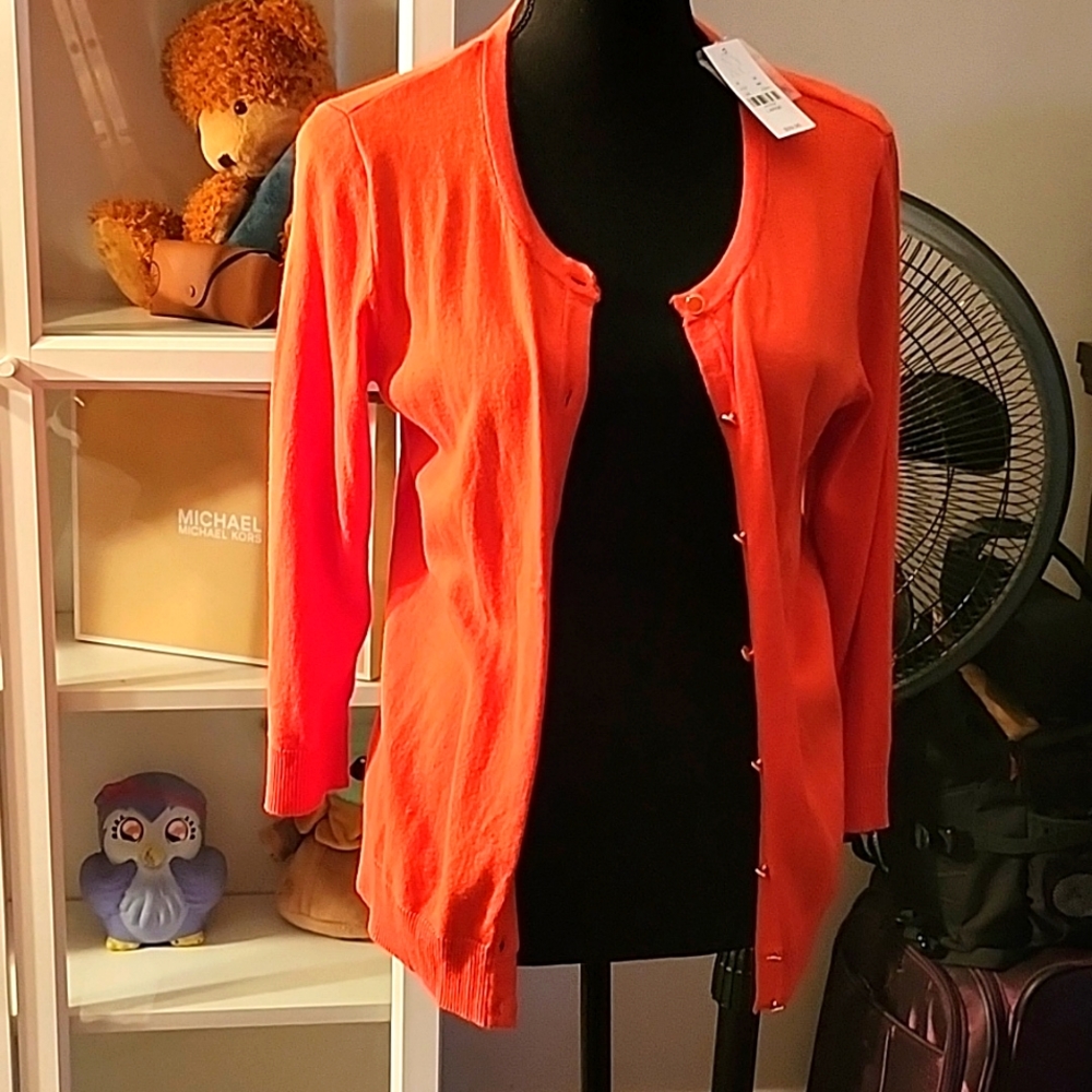 NWT Orange Button Up Cardigan